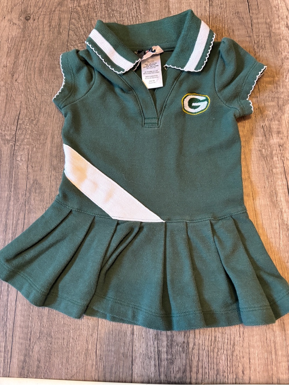 Embroidered NFL Green Bay Packers Baby Toddler Girl Polo T-shirt Dress